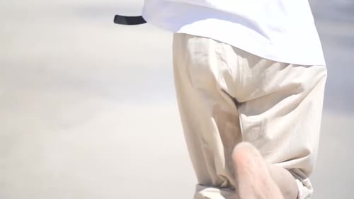man running on the beach