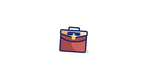 Animated Legal Briefcase with Scales of Justice Icon