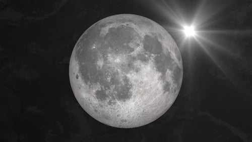 Animierter Blick auf den Mondplaneten. 2335