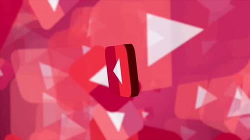 YouTube 3d Logo Animation With Gradient Abstract Background