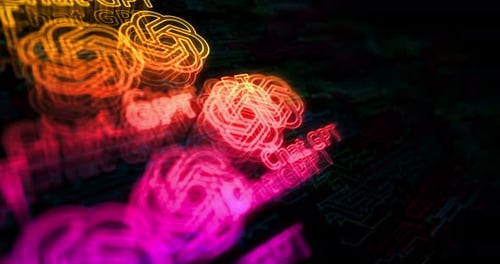 ChatGPT Chat-Bot-Symbol für künstliche Intelligenz, Cyber-Loop-Konzept