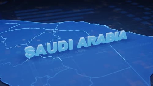 Mapa de Arabia Saudí: fondo digital futurista