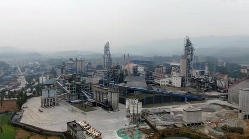 Chemical Industrial Factory Smoke stack. Petrochemical plant, Oil and gas refinery. Technological