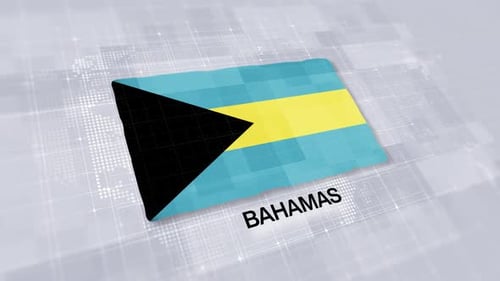 Präsentation der Bahamas-Flagge auf modernem, sauberem weißem Hintergrund