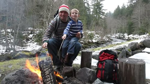 Father and Son by Campfire 4-5