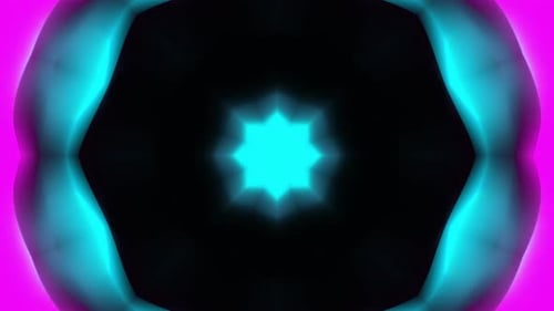 Neon Abstract Glowing Kaleidoscopic Patterns Background