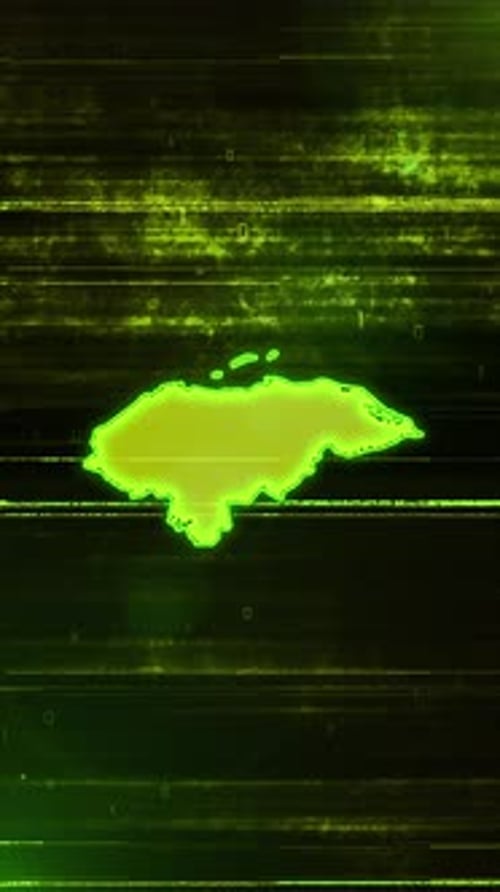 Honduras Digital Futuristic Glitch Map