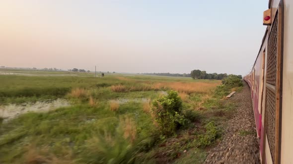 Beautiful view outside from the runing train., Vehicles Stock Footage ...