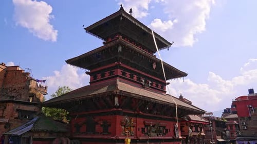 Pagoda Style Temple Building on a Clear Day