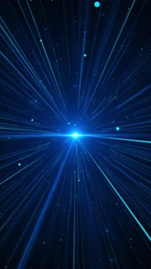 Abstrakte, leuchtende digitale Cyberwelle, aus Partikeln, Punkten, Bewegungen, blauer Hintergrund, Big Data-Visualisierung