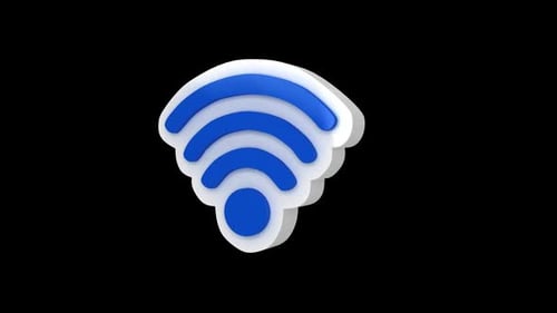 Animated 3D Wi-Fi Signal Icon Loop