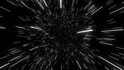 Flying in an Abstract Bright Neon Technology Tunnel