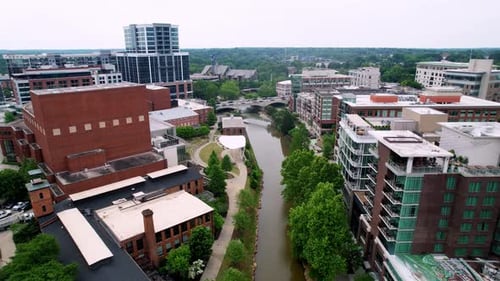 Flying over the Reedy River in Greenville SC, Greenville South Carolina
