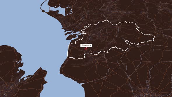 Rotating Map Of Waregem City, Belgium, Backgrounds Motion Graphics ft ...