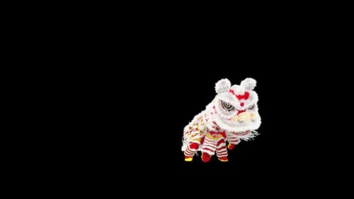 Festive Chinese Lion Dance Animation for New Year Celebrations
