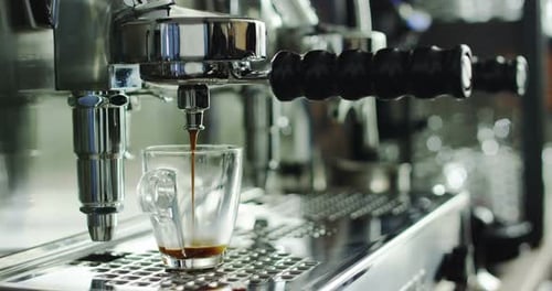 Espresso Machine Making Fresh Coffee Beverage