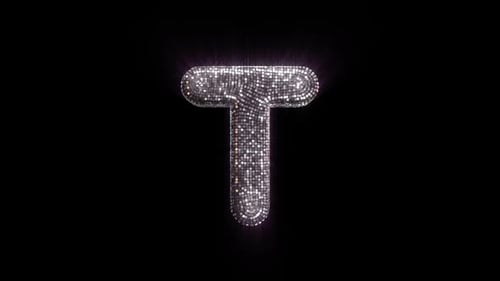 T Letter with Disco Ball aesthetics On Alpha Loop