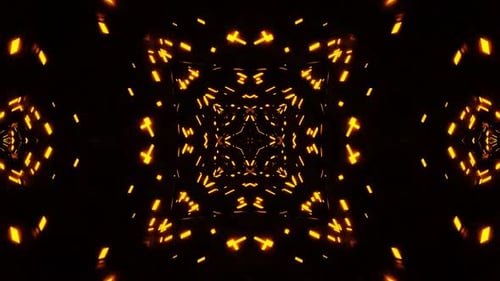 Flying in a tunnel with flashing multicolored fluorescent lights.