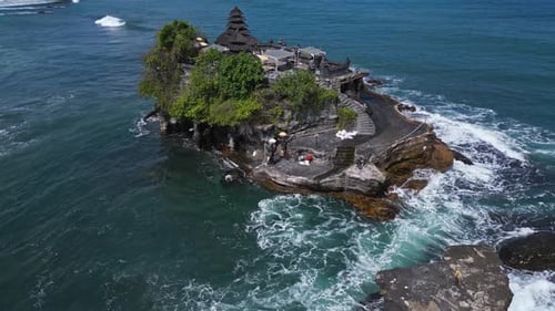 Religions landmark perched on rocky outcrop, whispering ancient tales
