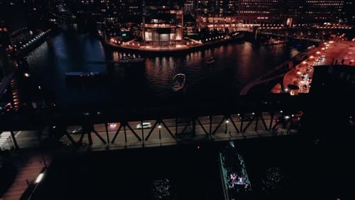 Spectacular Chicago Downtown Fireworks Display Over Lake Michigan at Night.