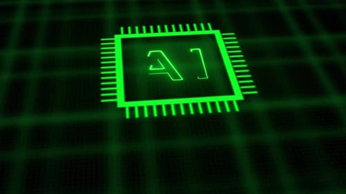 Neon Green AI Chip Technology Animation