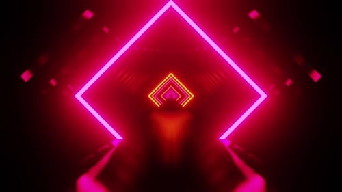 Sparky Red Rhombus Vj Tunnel Loop Background HD
