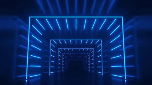 4K Technology Space Tunnel Light Shuttle Loop Animation