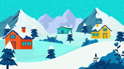 Winter Village Animation