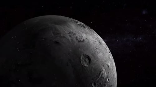 Realistischer drehender fiktiver Haumea-Planet im Weltraum