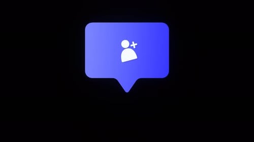 3D Social Media Follower Notification Icon Animation