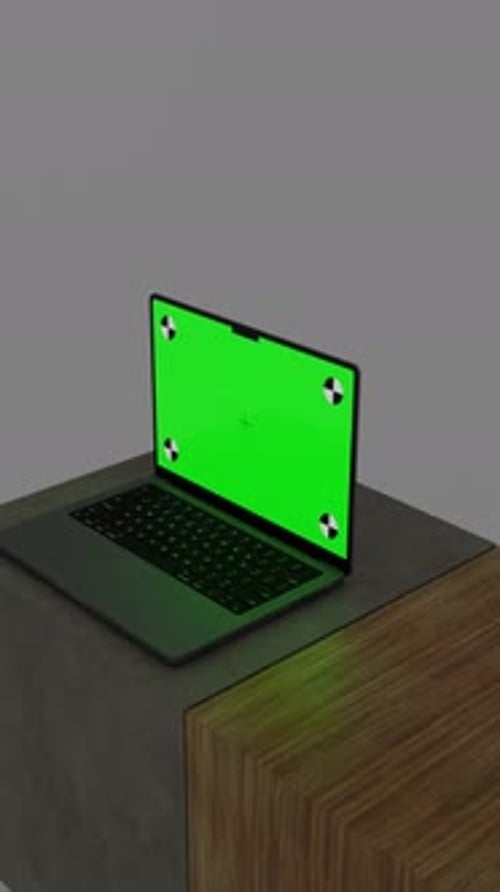 Animated MacBook Mockup on Modern Surface
