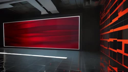 Modern Virtual Studio with Dynamic Background and Green Screen