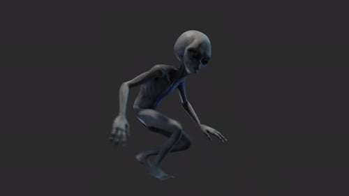 Animated 3D Alien Crawling Creature