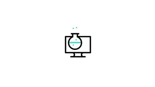 Animated Science Lab Flask Technology Monitor Icon