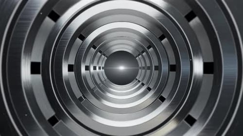 Futuristic Metallic Tunnel With Radial Symmetry