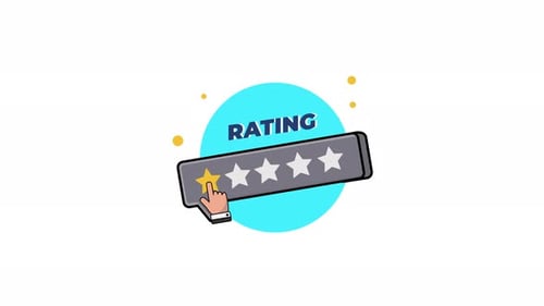 1 Star Rating Animation Video. Customer Review or Customer Feedback Concept Animation