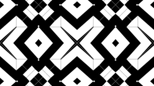 Seamless Black and White Geometric Pattern Loop