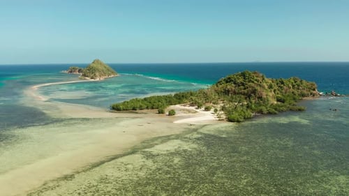 Tropical Island with Sandy Beach Philippines Palawan