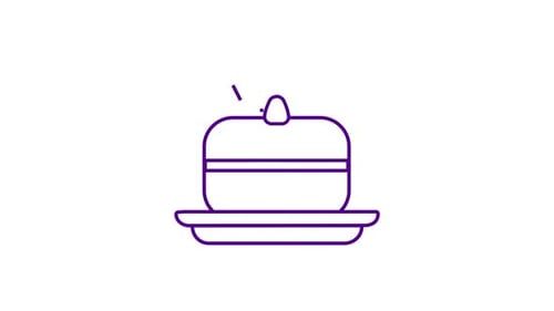 Minimalist Birthday Cake Line Art Animation