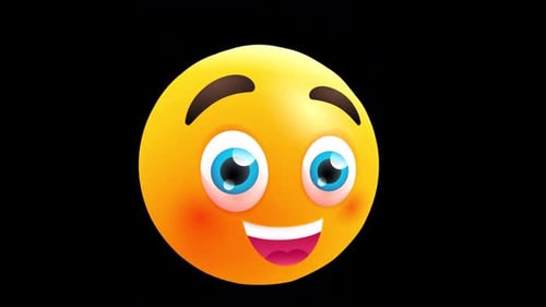Animated Happy 3D Emoji Character Winking