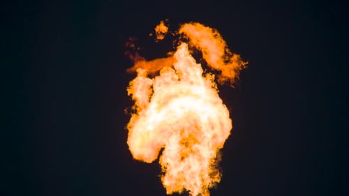 Ignited Powerful Gas Stream