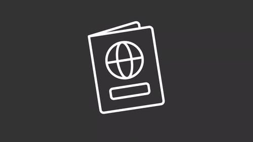 Minimalist Passport Outline Icon Animation