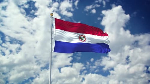 Paraguay Realistic Waving 4k