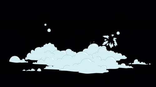Animação de nuvem a vapor de espuma e bolhas de desenho animado em 2D - Alpha Channel