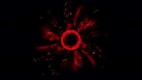 Abstract Fiery Red Energy Circle Reveal