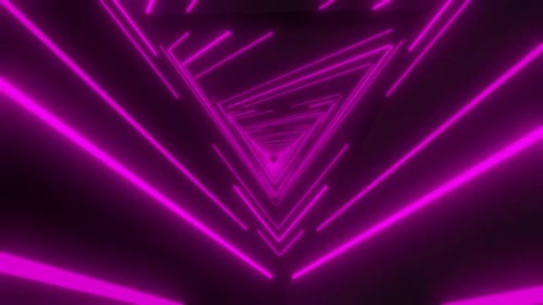 Dynamic neon tunnel with vibrant pink lights creates futuristic vibe