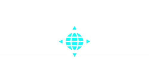 Modern Flat Design Globe Icon with Expanding Triangles