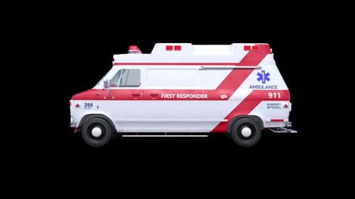 Old Ambulance Animation full HD Loop