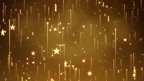 Golden Light and Particles Rising Wave Stage