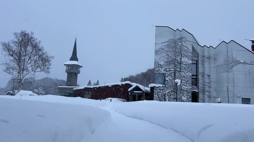 Winter Serenity in Nakajima Park, Sapporo: Snow-Covered Modern Architecture
